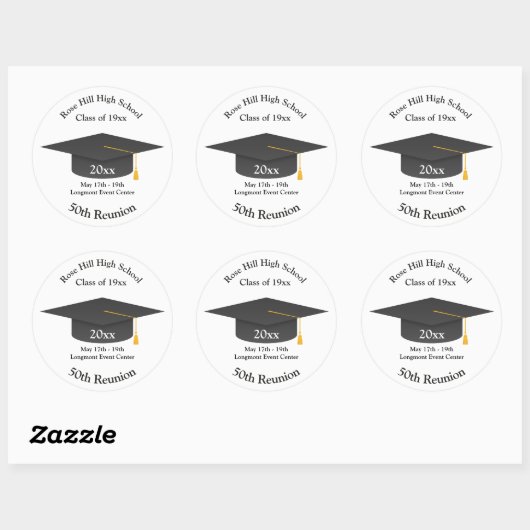 Create Your Own Personalized Class Reunion Sticker (Vel)