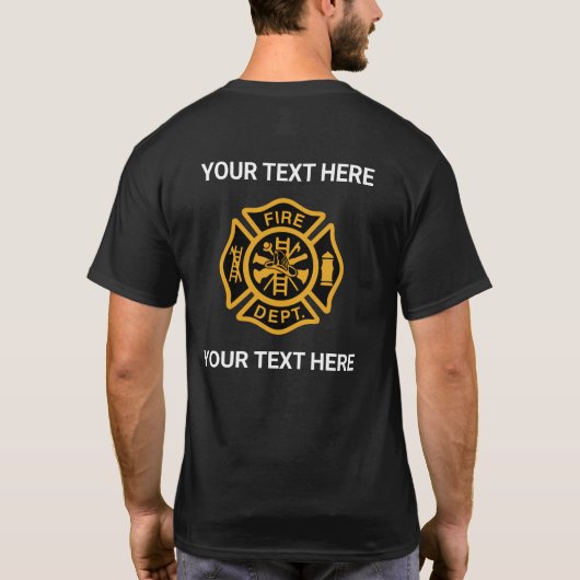 Create Your Own Personalized Fire Department Logo T-shirt (Achterkant)