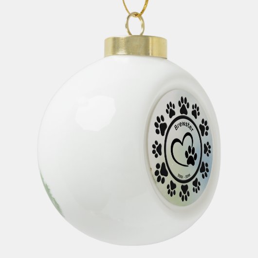 Create Your Own Personalized Pet Memorial Keramische Bal Ornament (Links)