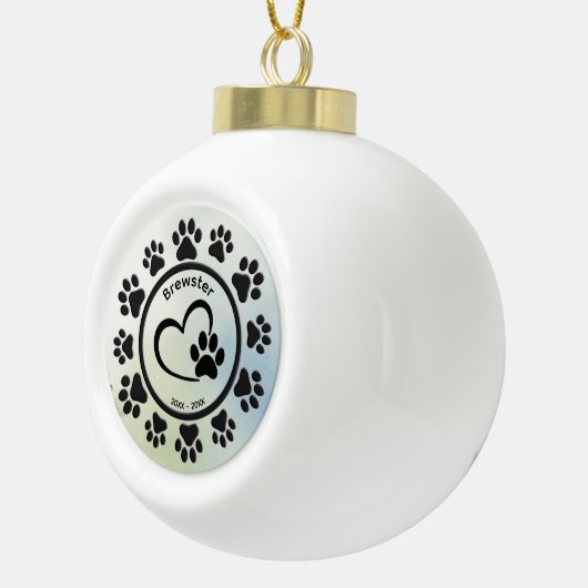 Create Your Own Personalized Pet Memorial Keramische Bal Ornament (Rechts)