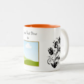 Create Your Own personalized Template Text  Tweekleurige Koffiemok (Voorkant rechts)