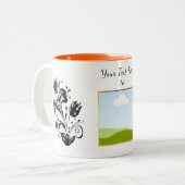 Create Your Own personalized Template Text  Tweekleurige Koffiemok (Voorkant links)