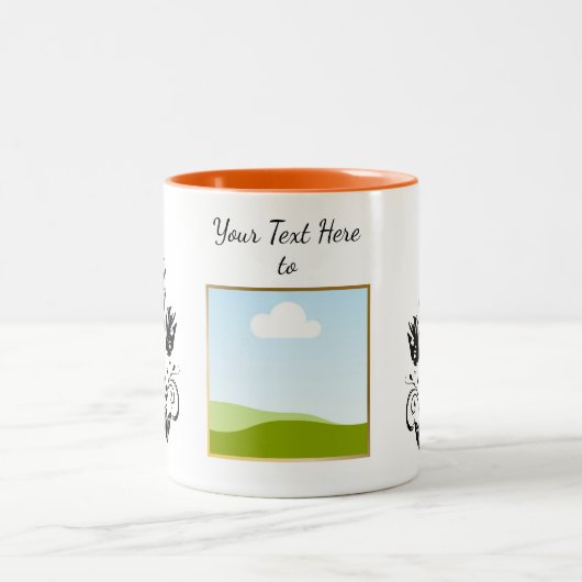 Create Your Own personalized Template Text Tweekleurige Koffiemok (Center)