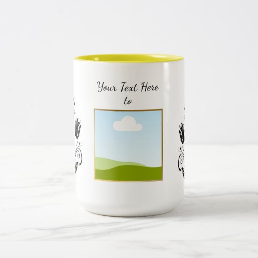 Create Your Own personalized Template Text  Tweekleurige Koffiemok (Center)