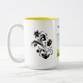 Create Your Own personalized Template Text  Tweekleurige Koffiemok (Links)