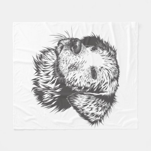 Create Your Own Pet Dog Customized Fleece Deken (Voorkant (Horizontaal))