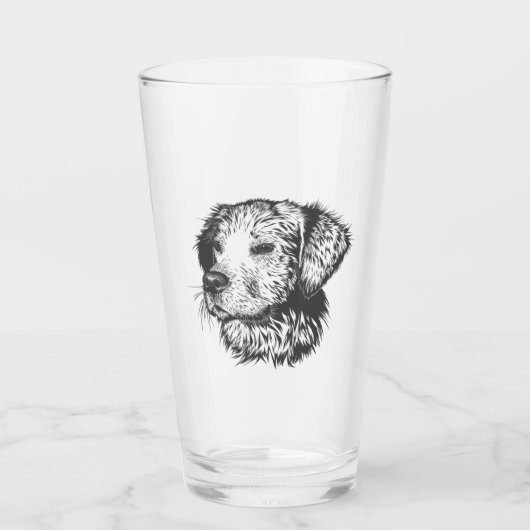 Create Your Own Pet Dog Customized Glas (Voorkant)