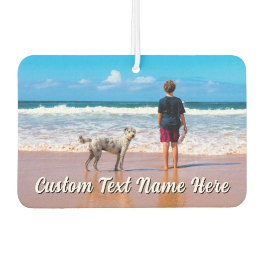 Create Your Own Pet Photo Air Freshener with Text Luchtverfrisser (Voorkant)
