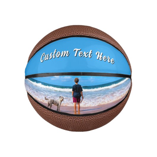 Create Your Own Pet Photo Basketball Custom Text Basketbal (Voorkant)