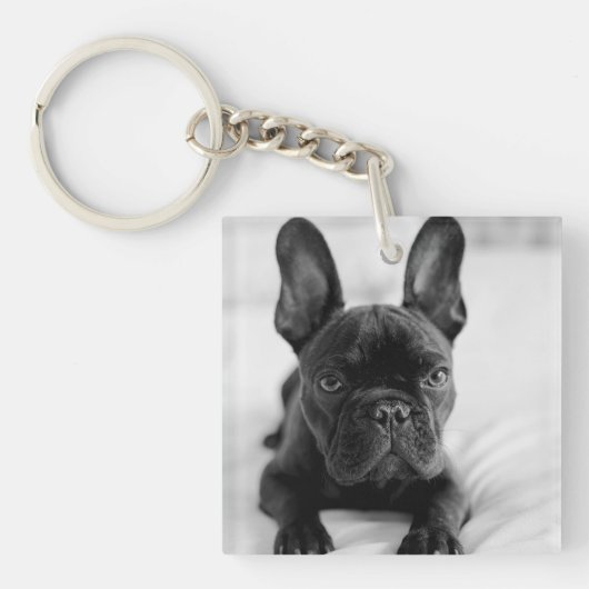 Create Your Own Pet Photo | Black and White Sleutelhanger (Voorkant)