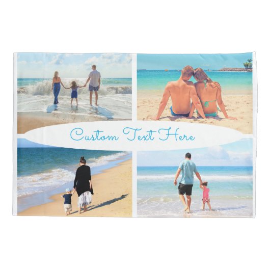 Create Your Own Photo Collage Pillow Case and Text Kussensloop (Achterkant)