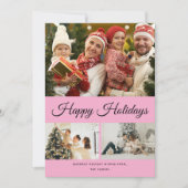 Create Your Own Photo Collage Purple Background Feestdagenkaart (Voorkant)