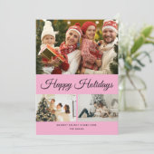 Create Your Own Photo Collage Purple Background Feestdagenkaart (Staand voorkant)