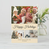 Create Your Own Photo Collage Yellow Background Feestdagenkaart (Staand voorkant)