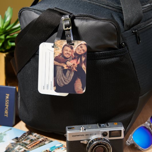 Create Your Own Photo Custom Pic Bagagelabel (Voorkant & Achterkant)