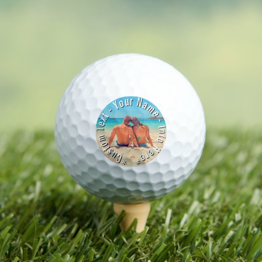 Create Your Own Photo Golf Balls Gift Custom Text Golfballen (Insitu Shirt)