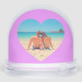 Create Your Own Photo Heart Snow Globe Gift Sneeuwbol (Achterkant)