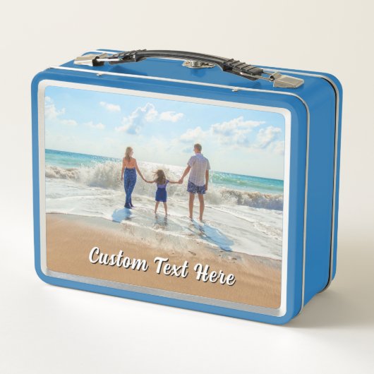 Create Your Own Photo Metal Lunch Box with Text (Achterkant)