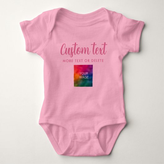 Create Your Own Photo Text One-Pieces Pink Girl Romper (Voorkant)