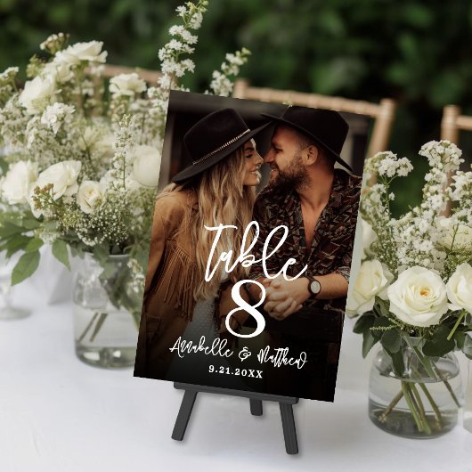 Create Your Own Photo Wedding Favor Table Sign Kaart