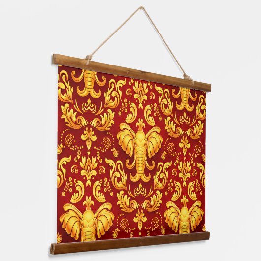 Create your own Premium Gilded Glow Elephant Mara Hangend Wandkleed (Gebogen)