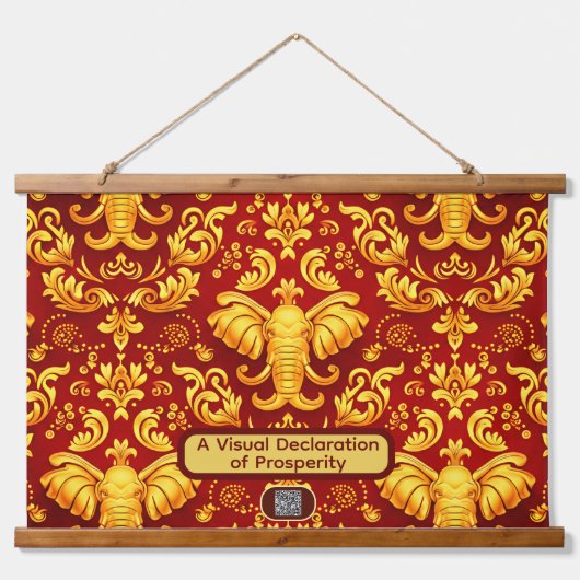 Create your own Premium Gilded Glow Elephant Mara Hangend Wandkleed (Voorkant 2)