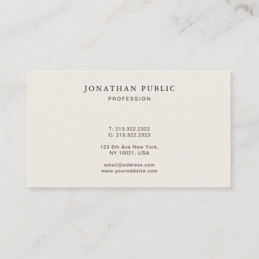 Create Your Own Professional Elegant Template Visitekaartje (Achterkant)