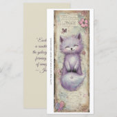 Create Your Own Purple Fox Floral Bookmark Card (Voorkant / Achterkant)
