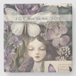 Create Your Own Purple Hedge Witch Botanical Stenen Onderzetter