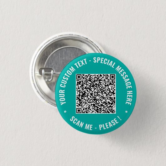Create Your Own QR Code Buttons Personalized Text (Voorkant /achterkant)