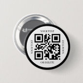 Create Your Own Qr Code Modern Elegant Simple Ronde Button 5,7 Cm (Voorkant /achterkant)
