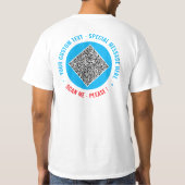 Create Your Own QR Code T-Shirt Example with Text (Achterkant)