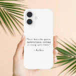 Create Your Own Quote iPhone 16 Hoesje<br><div class="desc">Create your own quote iPhone case. Features your favorite inspirational quote,  song lyric,  funny saying,  bible verse or custom text in minimalist black and white typewriter style typography.</div>