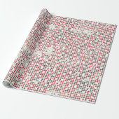 Create Your Own Red & Green Geometric Deer Cadeaupapier (Uitgerold)