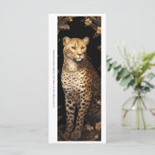 Create Your Own Regal Cheetah Floral Bookmark Card (Staand voorkant)