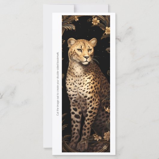 Create Your Own Regal Cheetah Floral Bookmark Card (Voorkant)