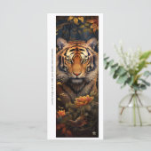 Create Your Own Regal Tiger Floral Bookmark Card (Staand voorkant)