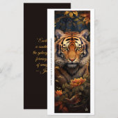 Create Your Own Regal Tiger Floral Bookmark Card (Voorkant / Achterkant)