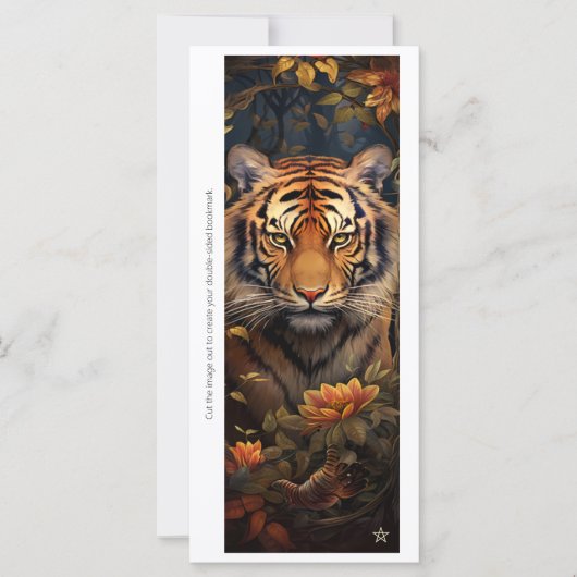 Create Your Own Regal Tiger Floral Bookmark Card (Voorkant)