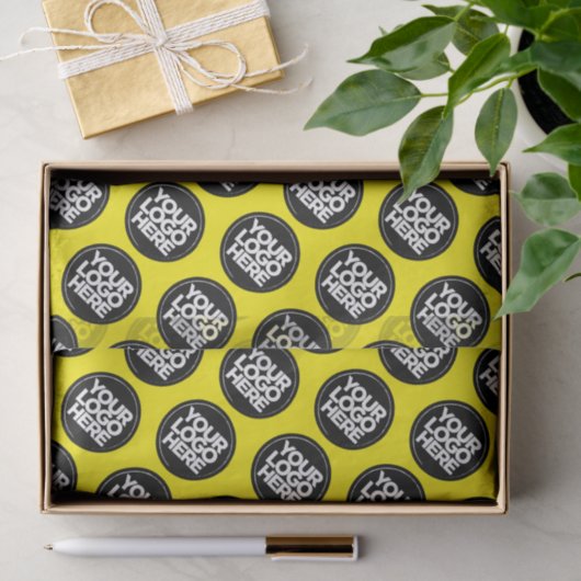 Create your own Repeating Logo Background Yellow Tissuepapier (Geschenk)