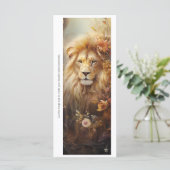 Create Your Own Romantic Floral Lion Bookmark Card (Staand voorkant)