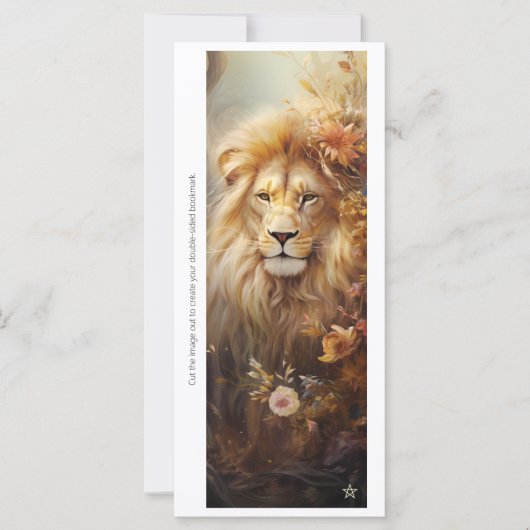 Create Your Own Romantic Floral Lion Bookmark Card (Voorkant)
