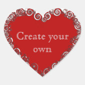 Create Your Own Romantic Heart  Hart Sticker (Voorkant)