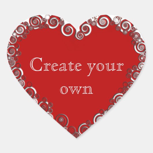 Create Your Own Romantic Heart  Hart Sticker (Voorkant)