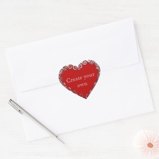 Create Your Own Romantic Heart  Hart Sticker (Envelop)