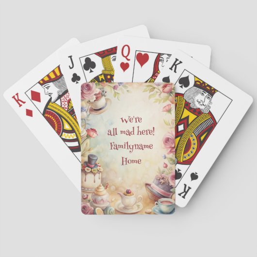 Create Your Own Romantic Whimsical Tea Party Pokerkaarten (Achterkant)
