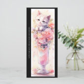 Create Your Own Rose Parfait Kitten Bookmark Card (Staand voorkant)