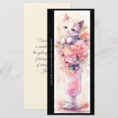 Create Your Own Rose Parfait Kitten Bookmark Card (Voorkant / Achterkant)