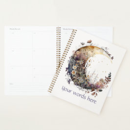 Create Your Own Rustic Sunset Floral Crescent Moon Planner