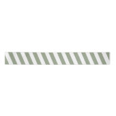Create Your Own Sage Green White Striped Pattern Satijnen Lint (Voorkant)